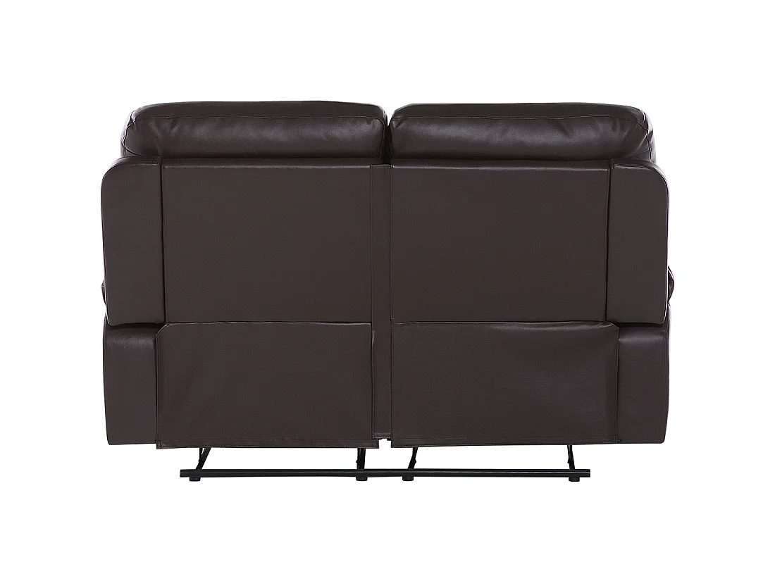 Sofá reclinable manual BERGEN Piel sintética Marrón 2 plazas