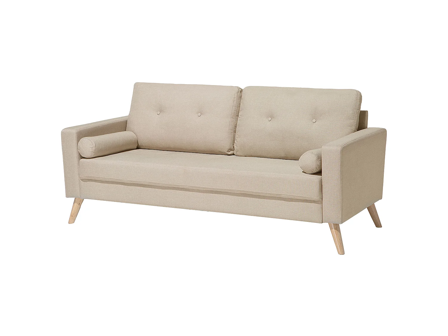 Canapé 2 places en tissu beige KALMAR