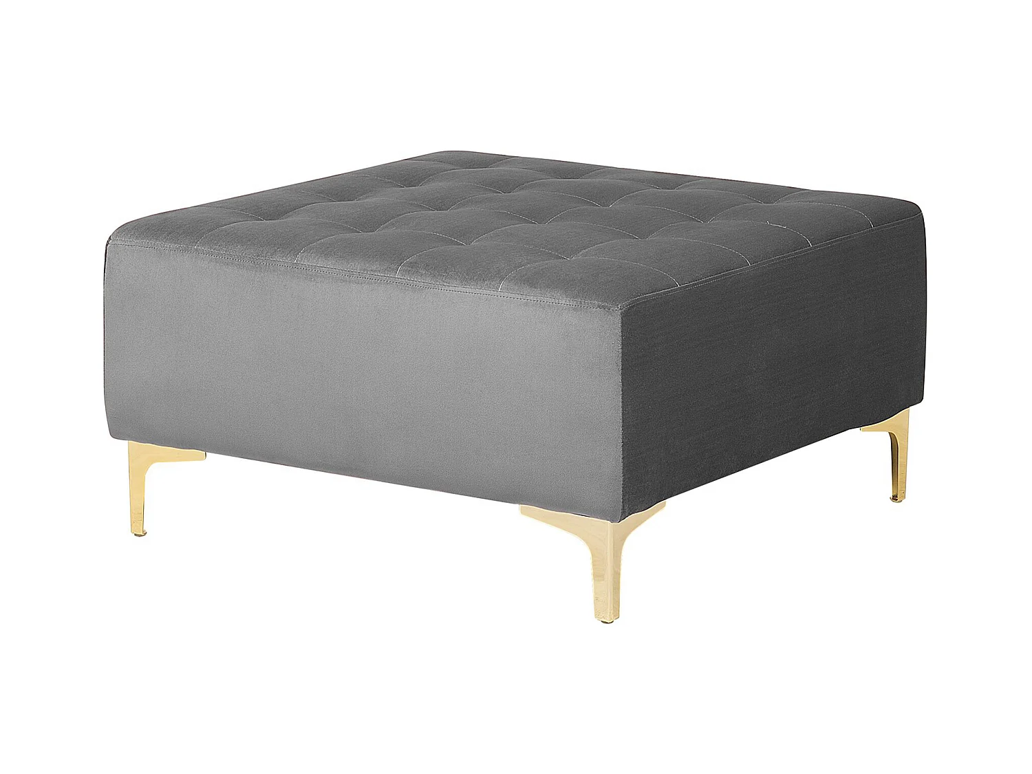 Modulaire U-vormige slaapbank ABERDEEN Fluweel Grijs Met ottomaan 6-zitter