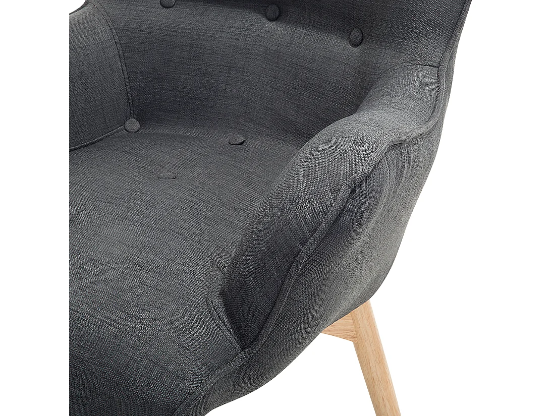 Oorfauteuil VEJLE Stof Donkergrijs