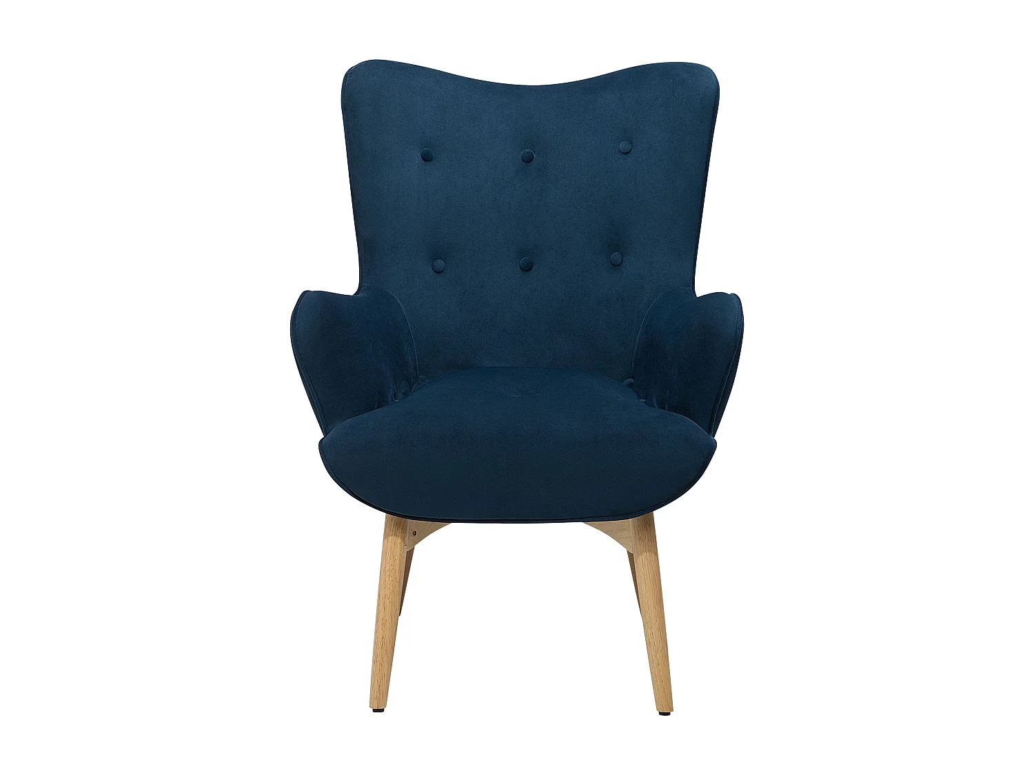 Poltrona com braços VEJLE Veludo Azul escuro