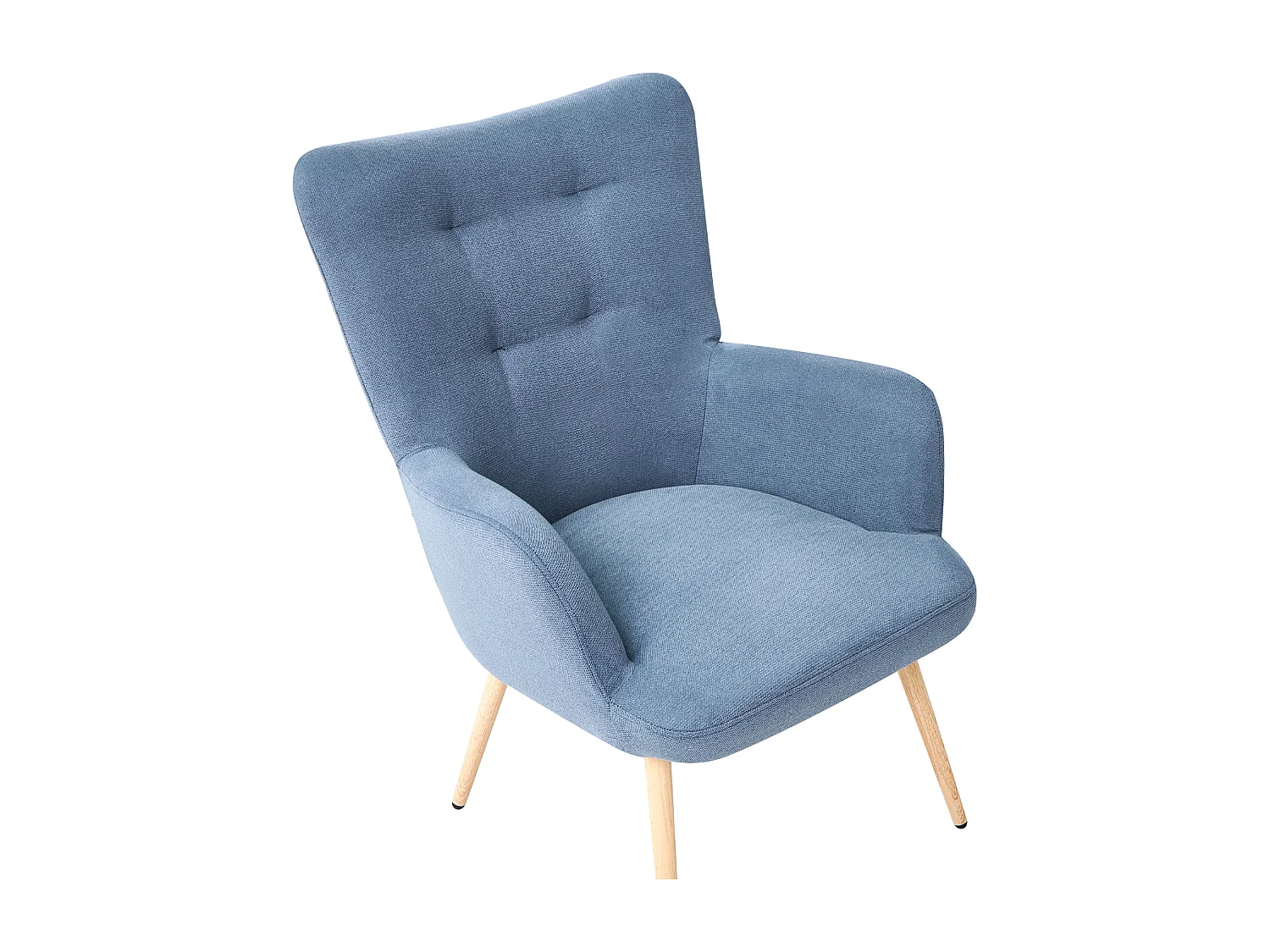 Poltrona com braços VEJLE Veludo Azul escuro