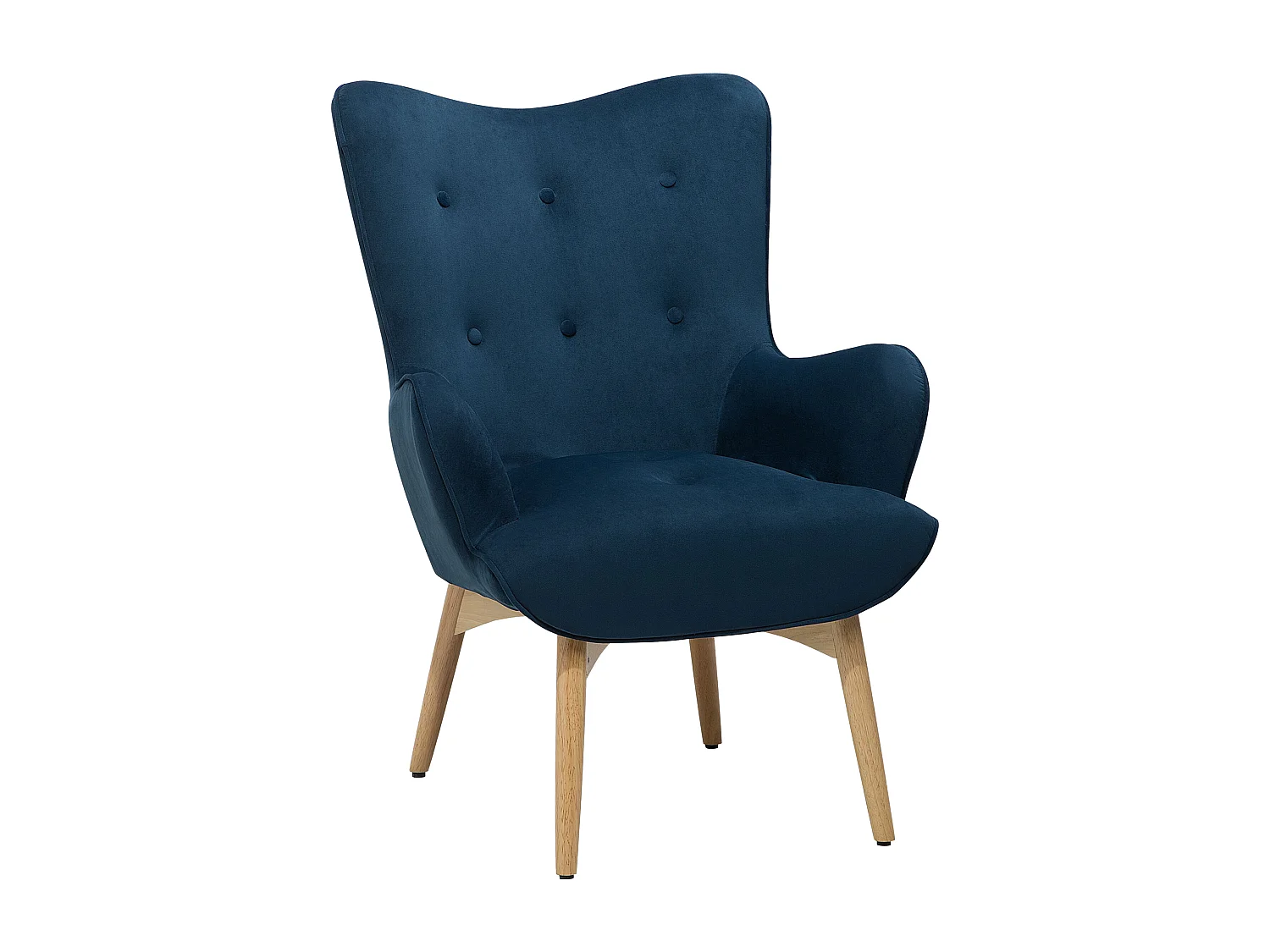 Fauteuil à oreilles VEJLE Tissu Bleu foncé