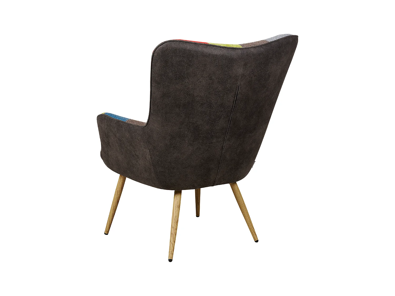 Trendy Ohrensessel mit Hocker Polyester und Metall patchwork/bunt Vejle II