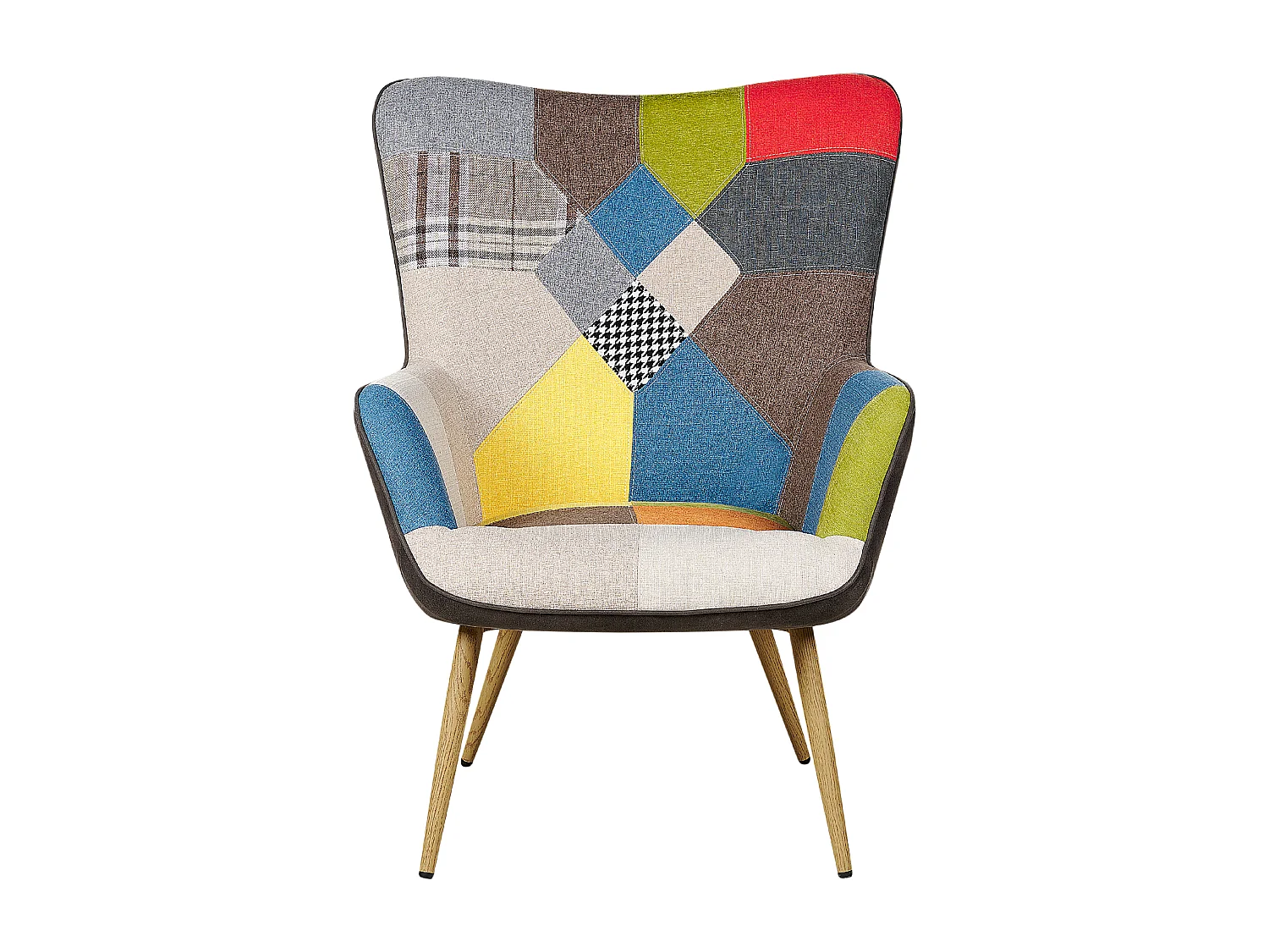 Sillón orejero VEJLE con reposapiés Tela Multicolor