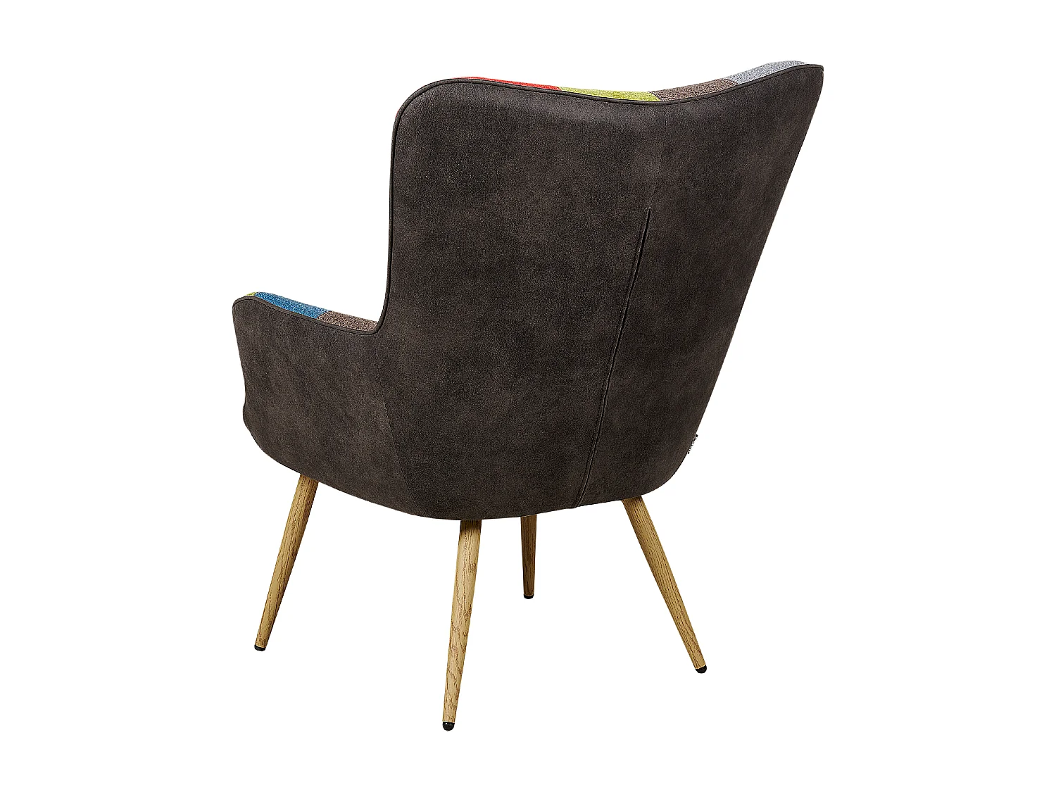 Sillón orejero VEJLE con reposapiés Tela Multicolor