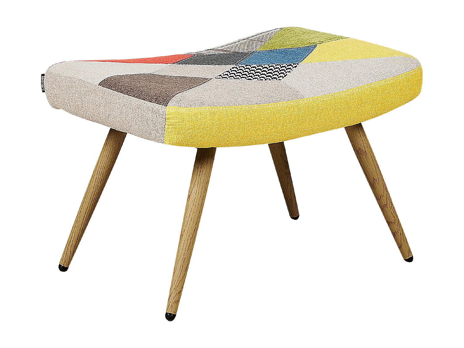 Sillón orejero VEJLE con reposapiés Tela Multicolor