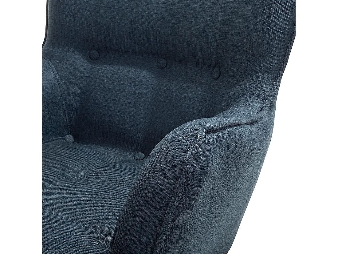 Fauteuil à oreilles VEJLE Tissu Bleu foncé