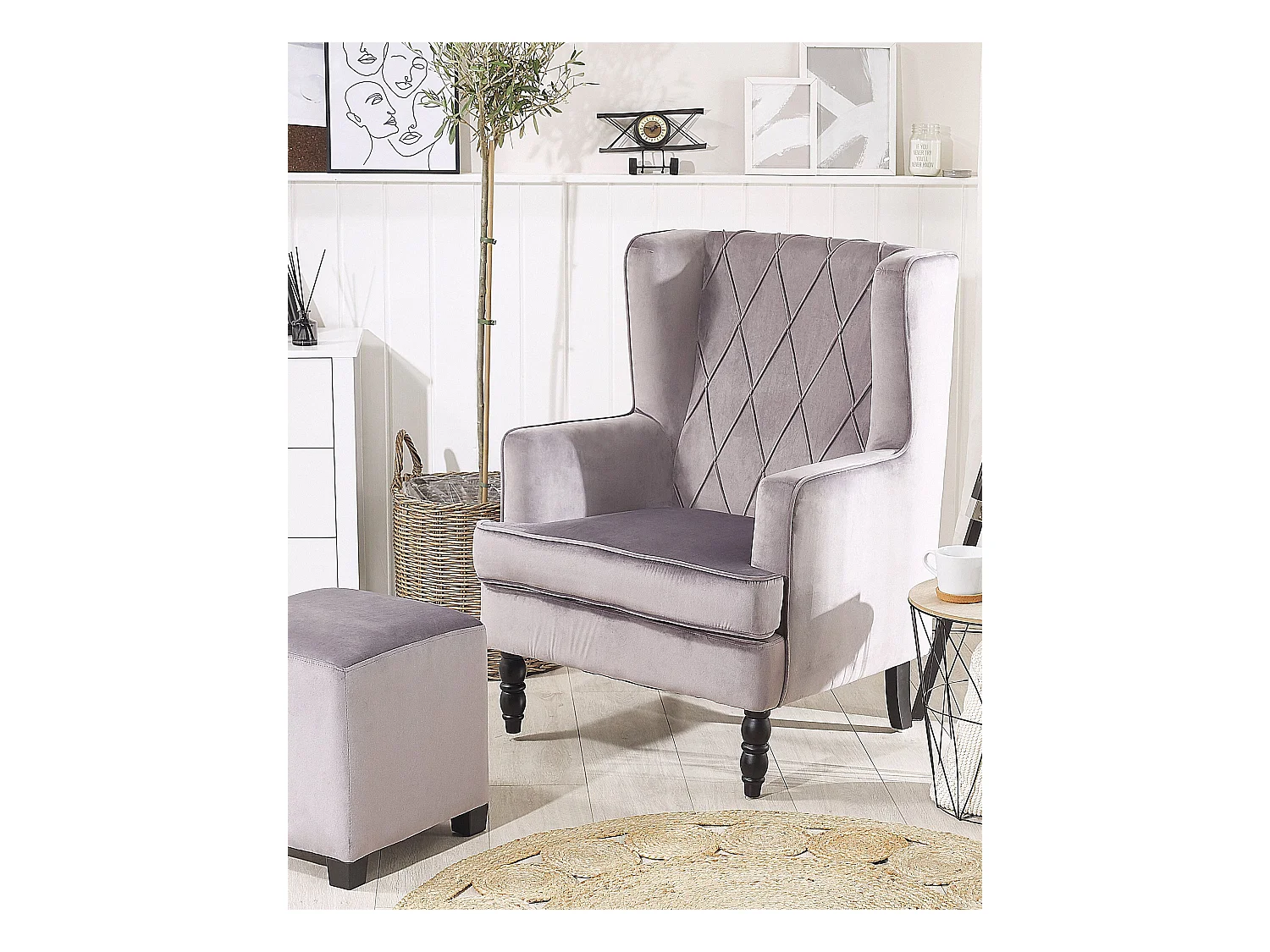 Fotel SANDSET Welur Szary