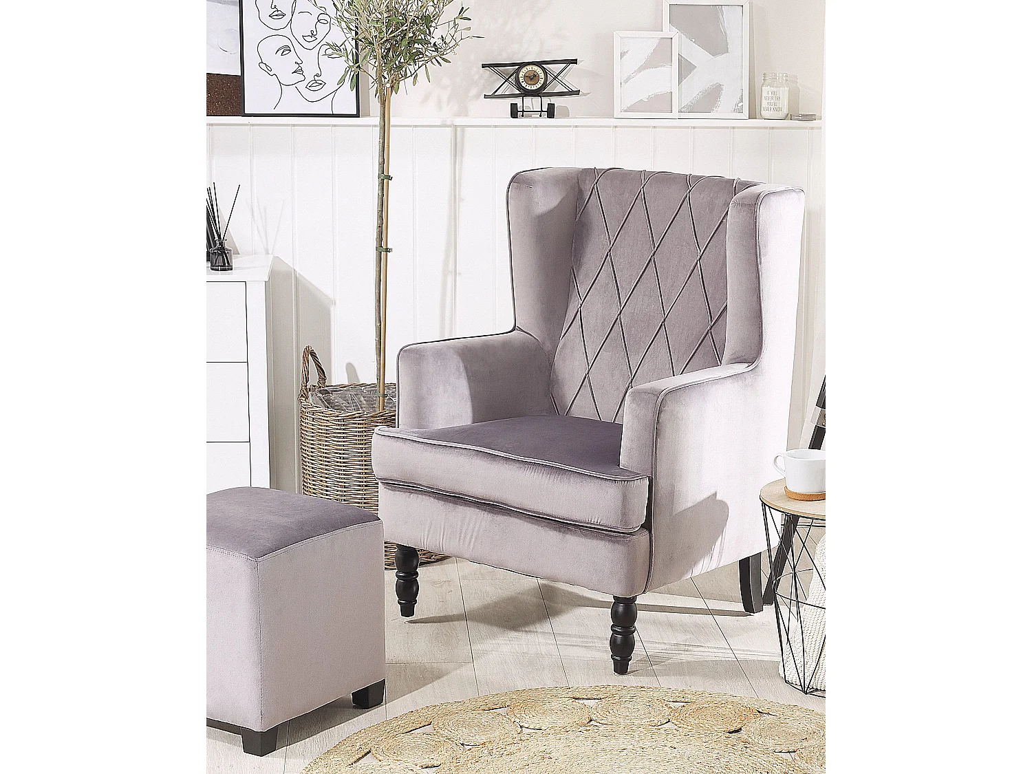 Poltrona SANDSET Veludo Cinzento