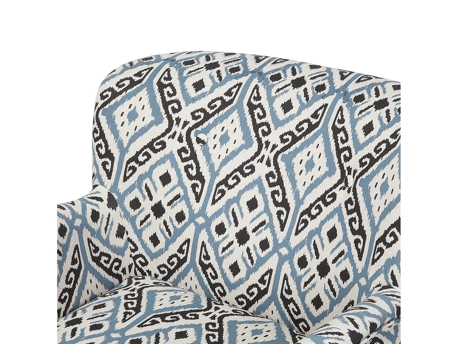 Sessel mit Hocker Polsterbezug orientalisches Motiv blau/schwarz/weiß Tumba