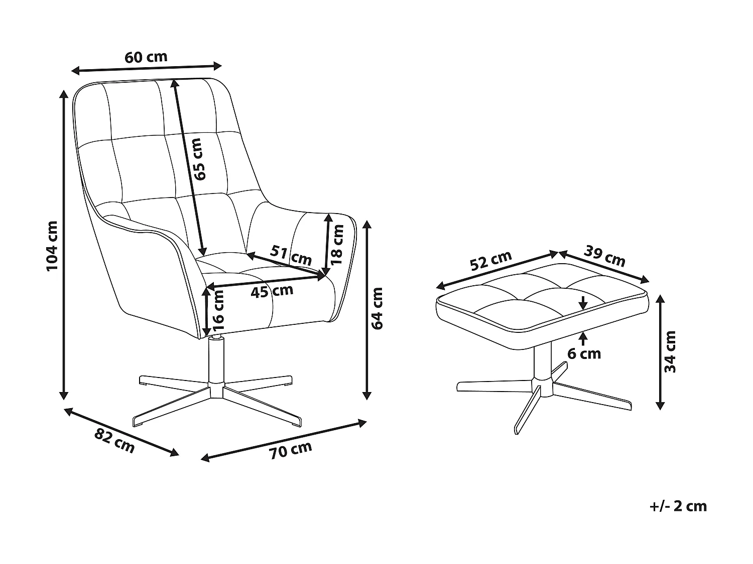 Fauteuil pivotant MOLLE Velours Beige