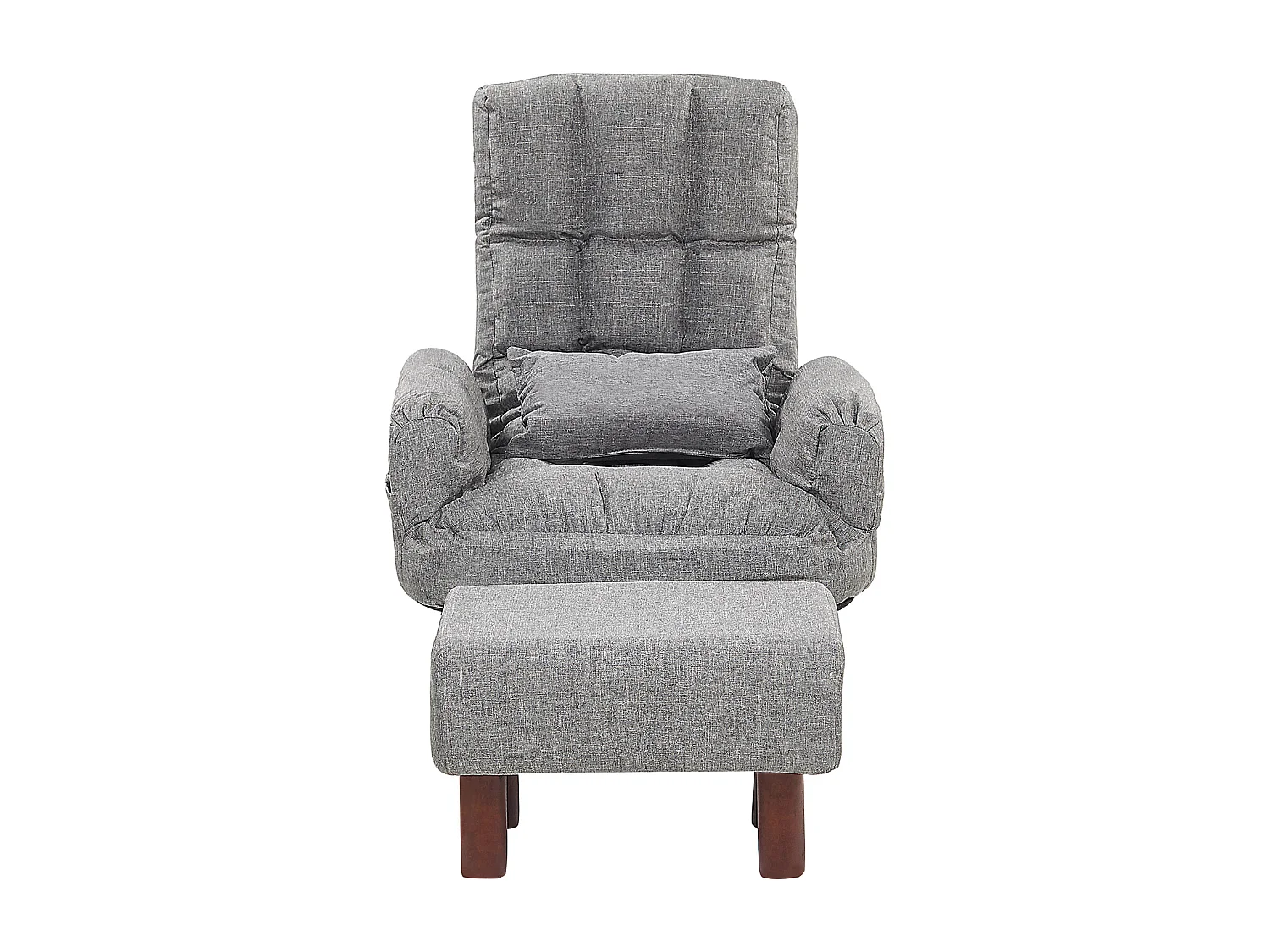 Relaxfauteuil OLAND met voetenbank Stof Grijs