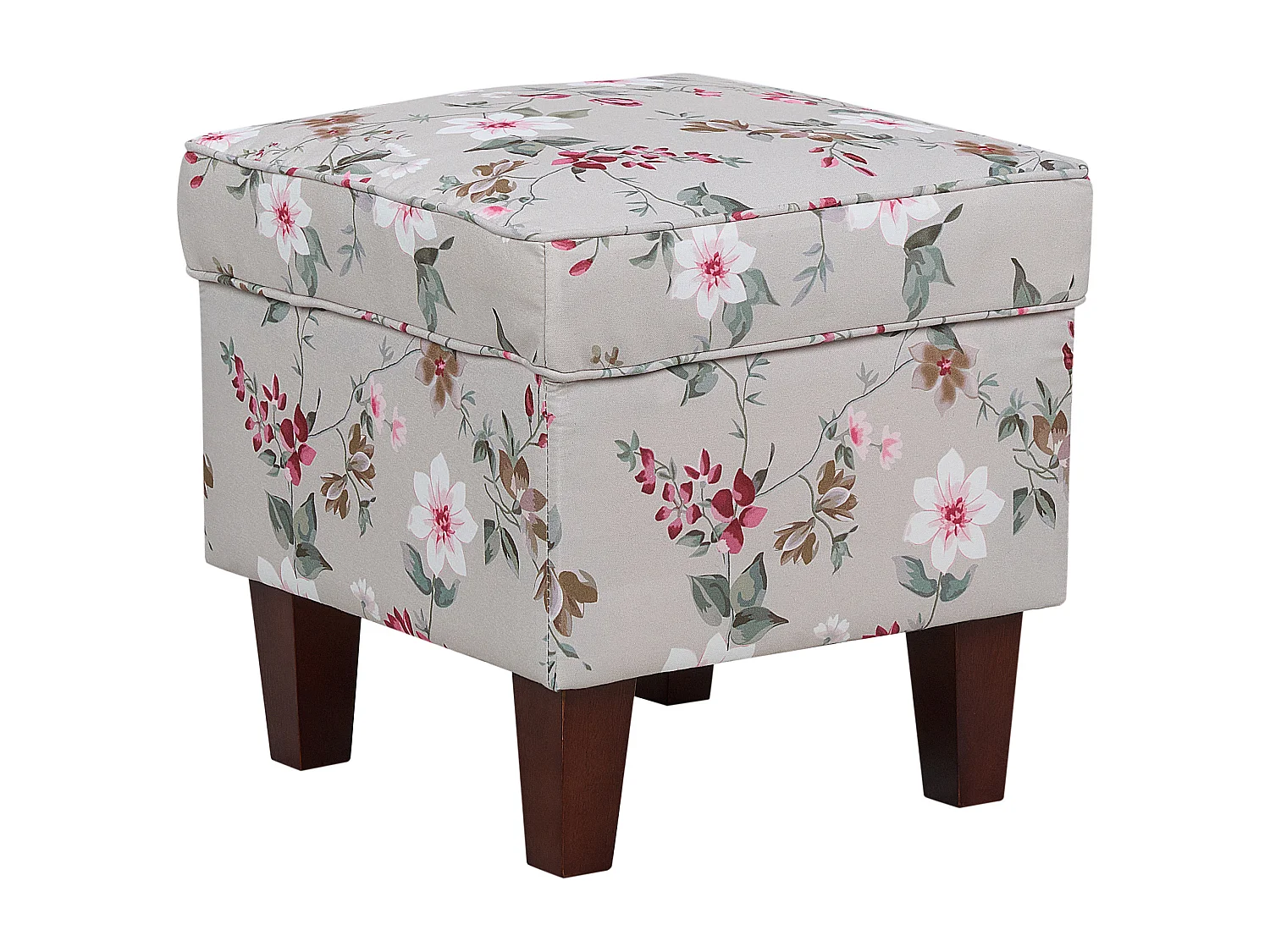 Poltrona Wingback HAMAR con poggiapiedi Tessuto Crema