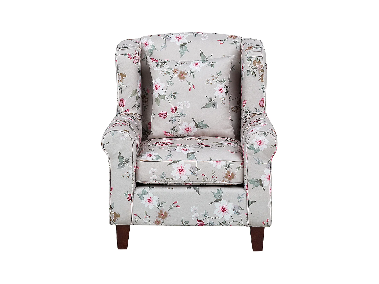 Oorfauteuil HAMAR met voetenbank Stof Crème