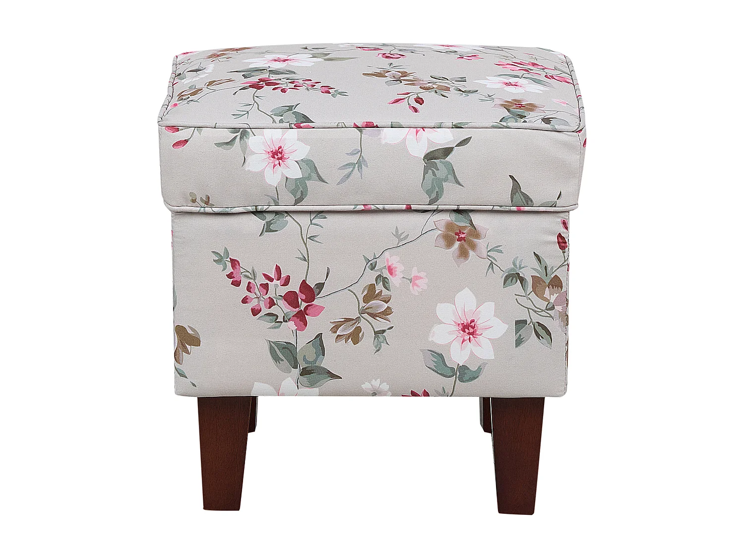 Moderner Sessel mit Fußhocker in Beige Polsterbezug mit Blumenmuster Hamar