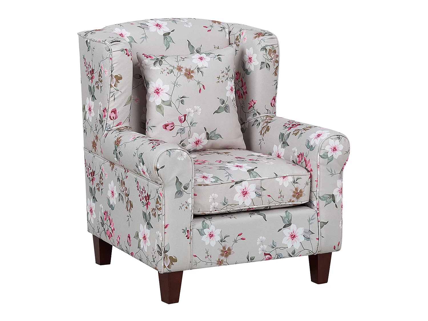 Fauteuil à oreilles HAMAR Tissu Crème