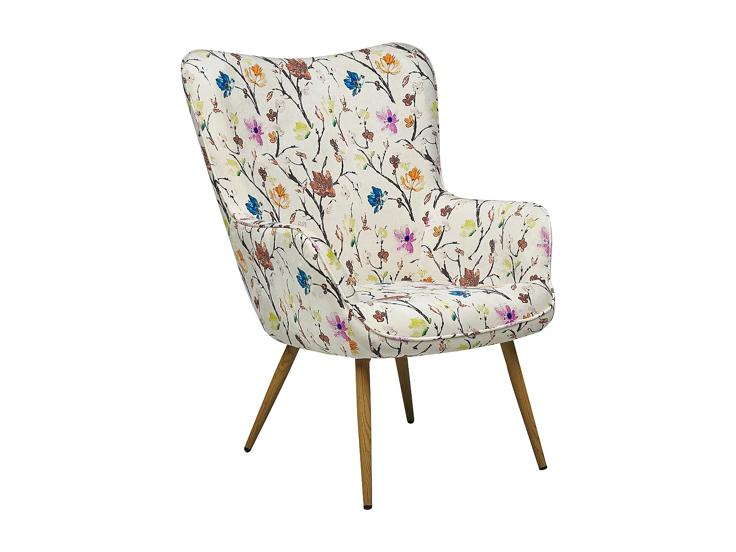 Fauteuil à oreilles VEJLE Tissu Beige clair