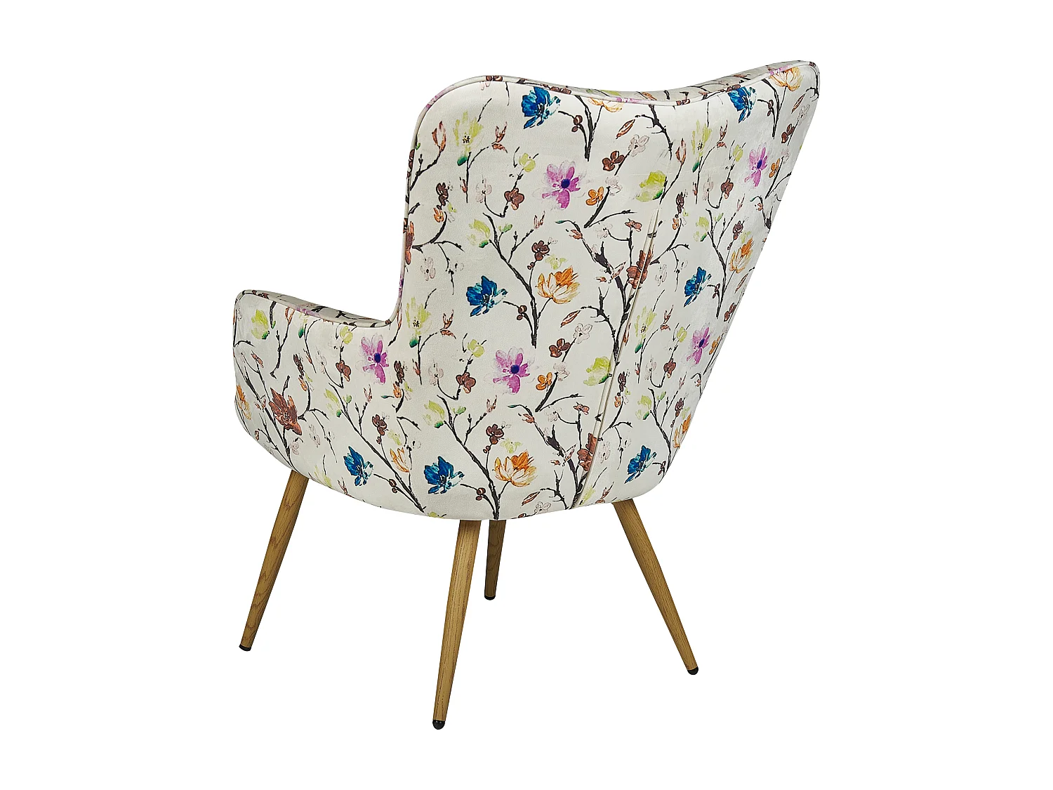 Oorfauteuil VEJLE met voetenbank Stof Crème