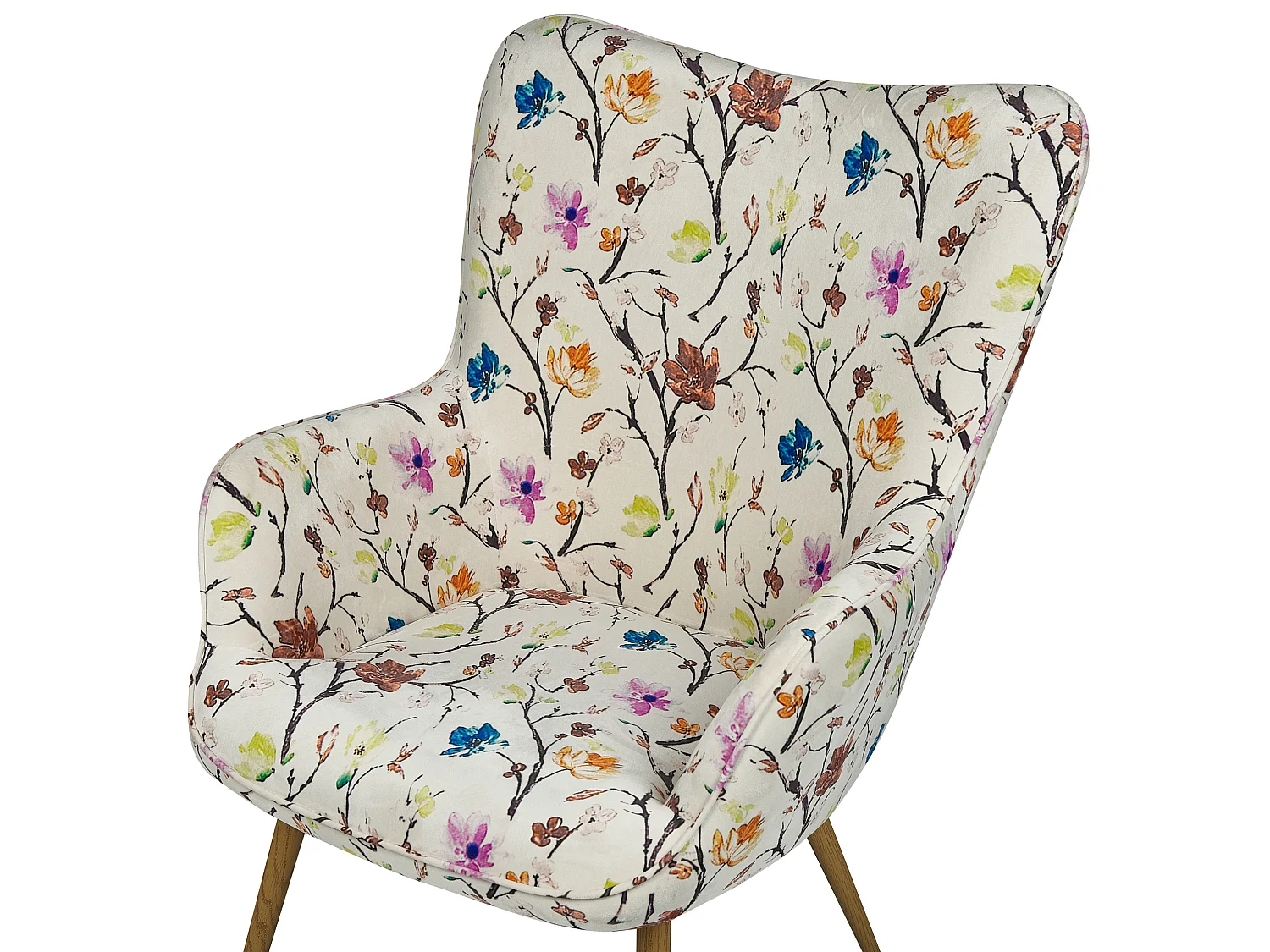 Oorfauteuil VEJLE met voetenbank Stof Crème