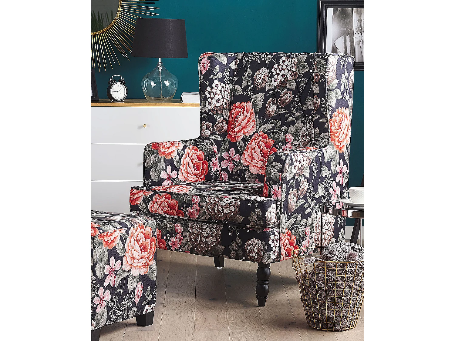Fauteuil SANDSET met voetenbank Stof Multicolor