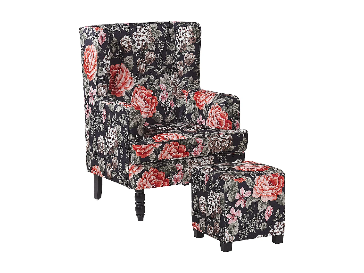 Fauteuil SANDSET met voetenbank Stof Multicolor