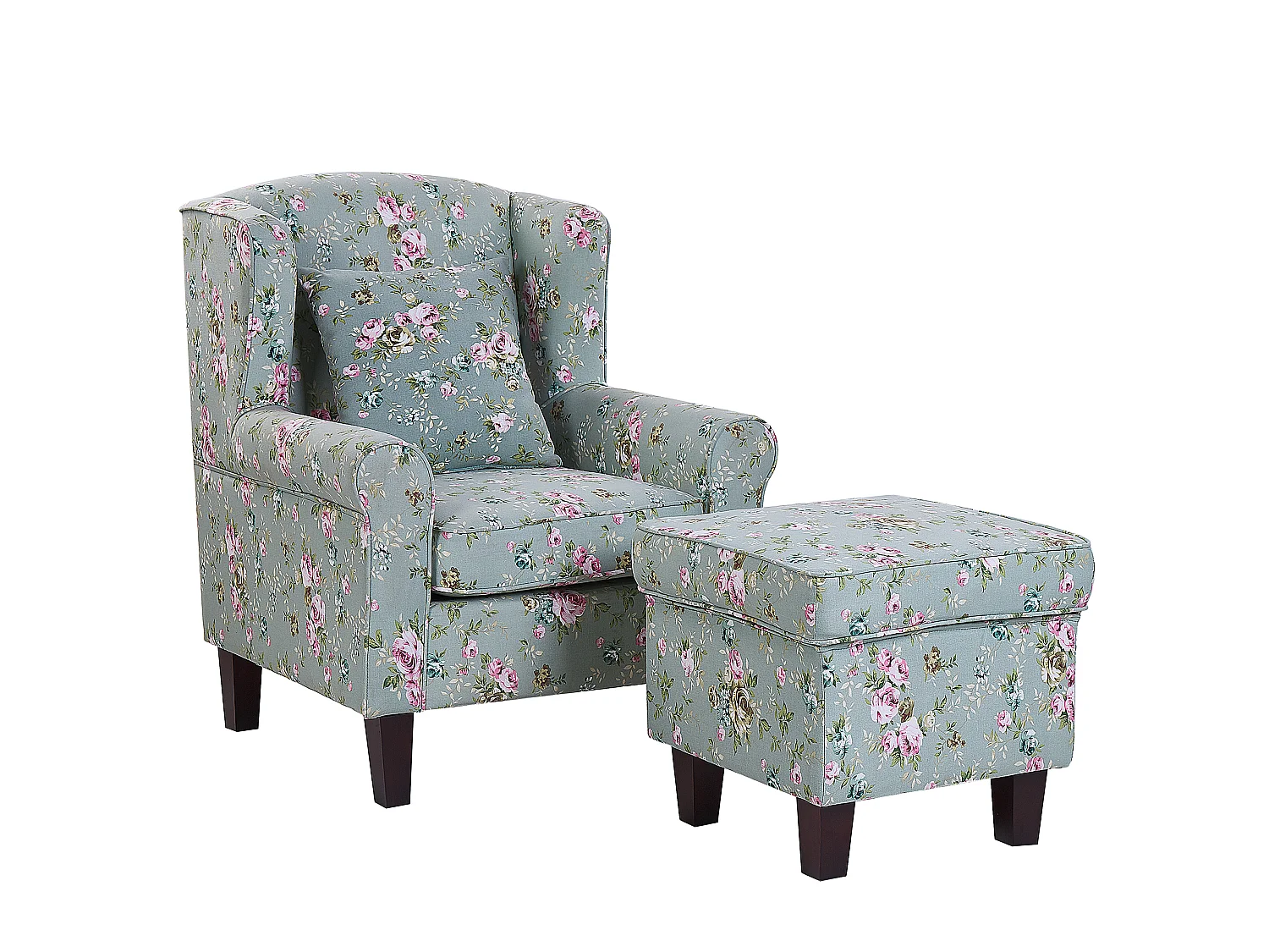 Fauteuil à oreilles HAMAR Tissu Vert