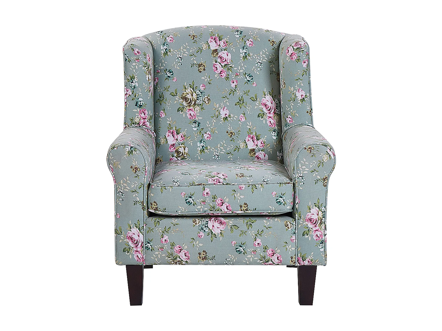 Oorfauteuil HAMAR met voetenbank Stof Groen