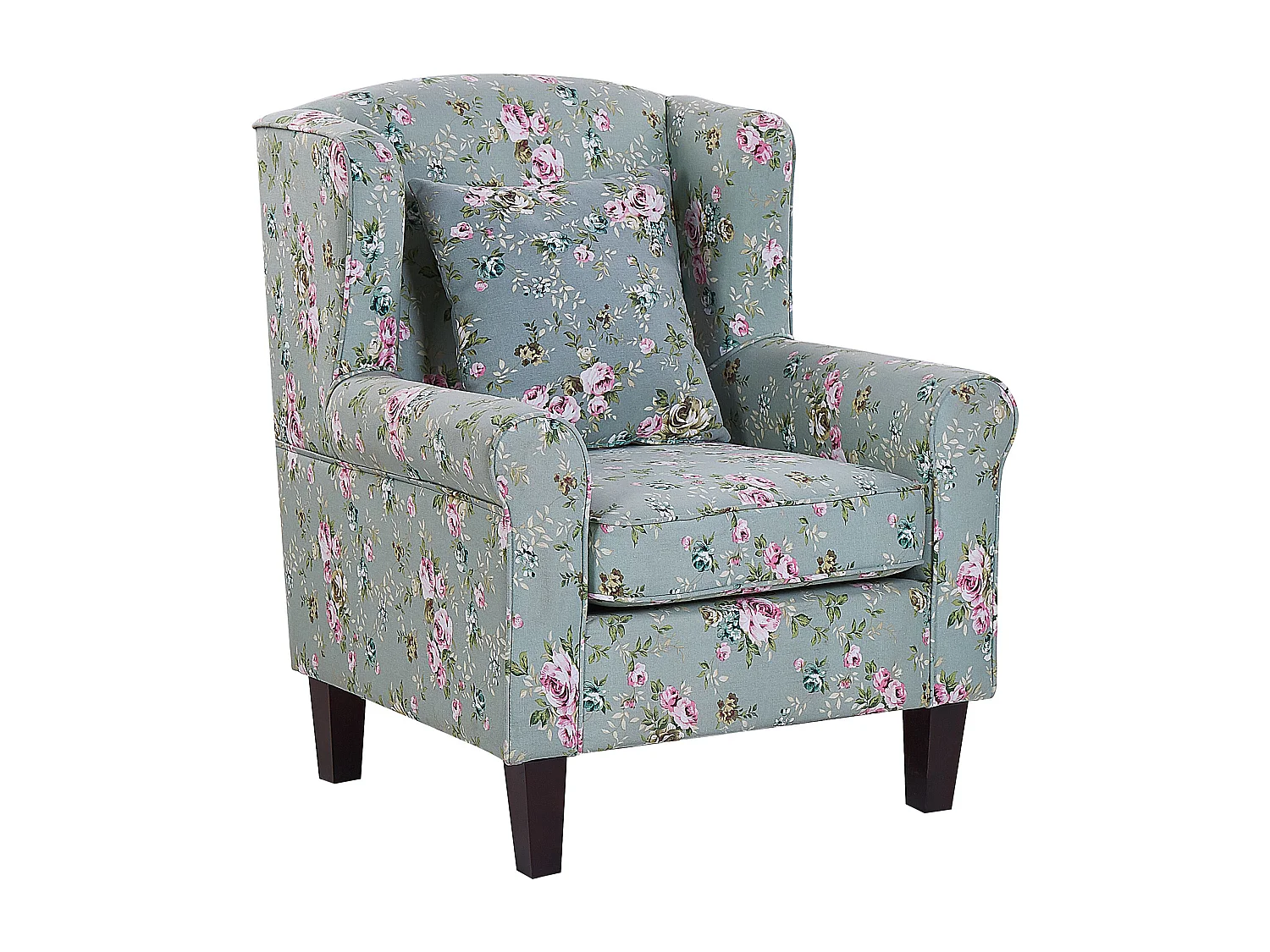 Oorfauteuil HAMAR met voetenbank Stof Groen