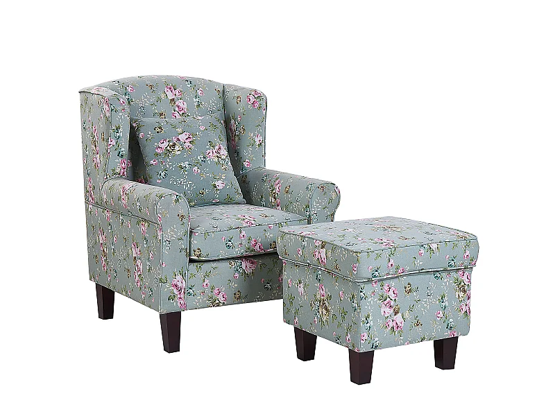 Fauteuil à oreilles HAMAR Tissu Vert