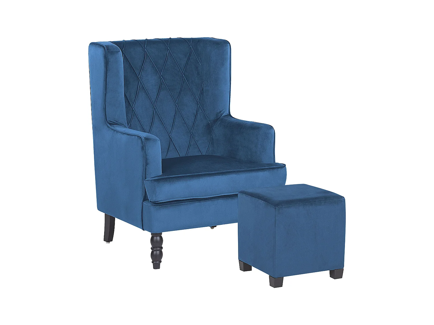 Fauteuil SANDSET Velours Bleu foncé