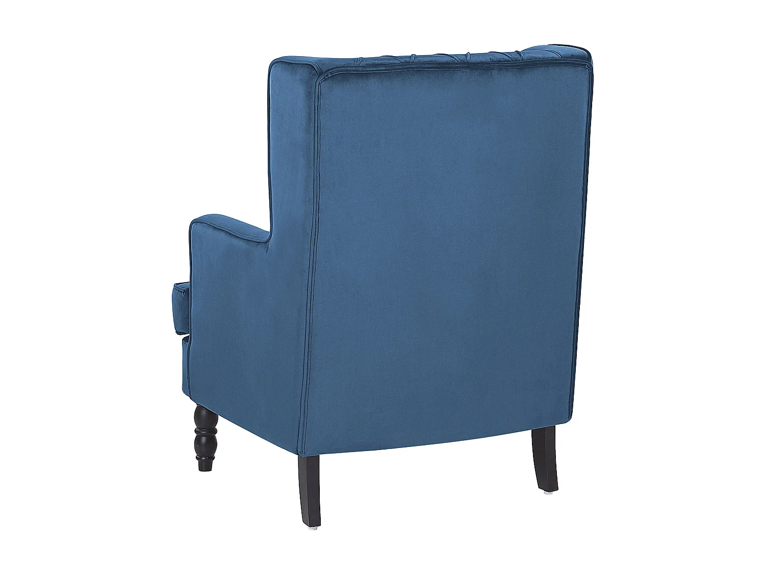 Fauteuil SANDSET met voetenbank Fluweel Donkerblauw