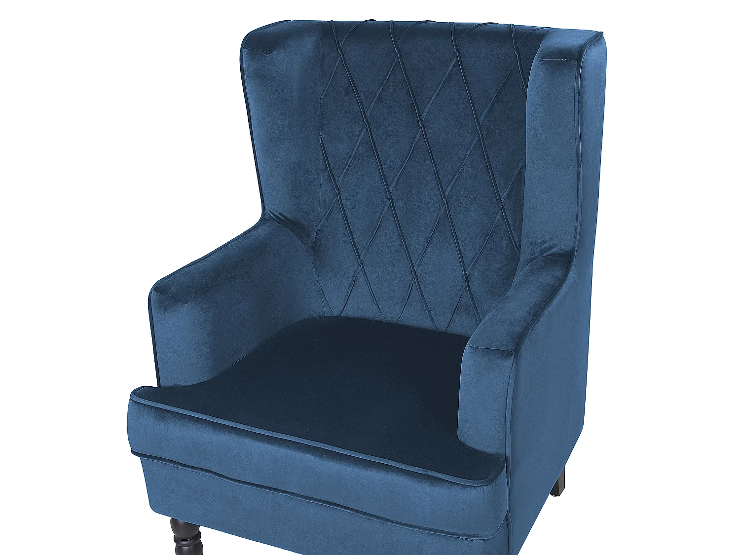 Fauteuil SANDSET met voetenbank Fluweel Donkerblauw