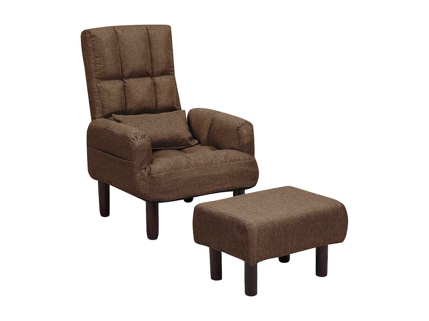 Sessel Polsterbezug braun plus Hocker OLAND