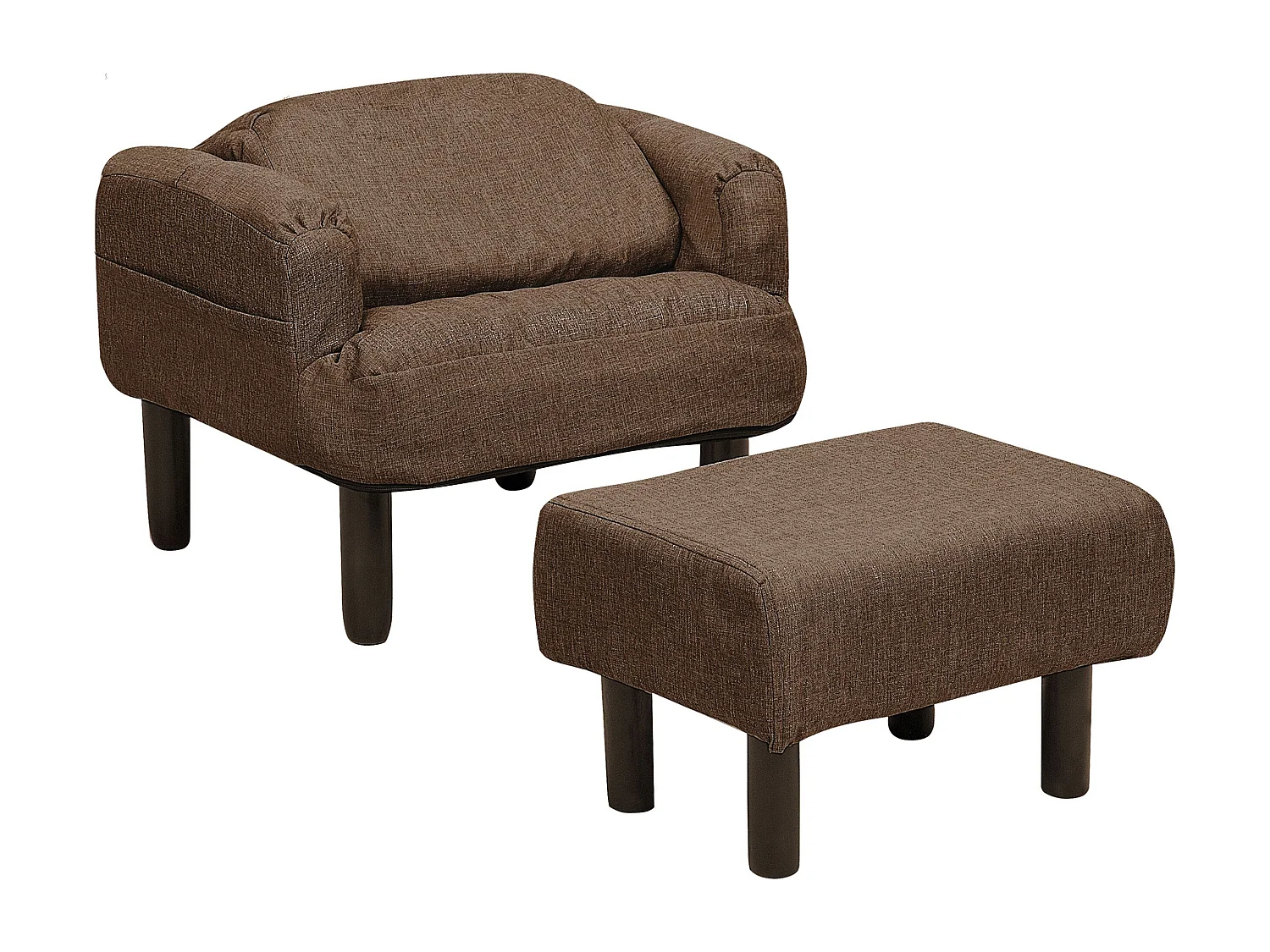 Sessel Polsterbezug braun plus Hocker OLAND