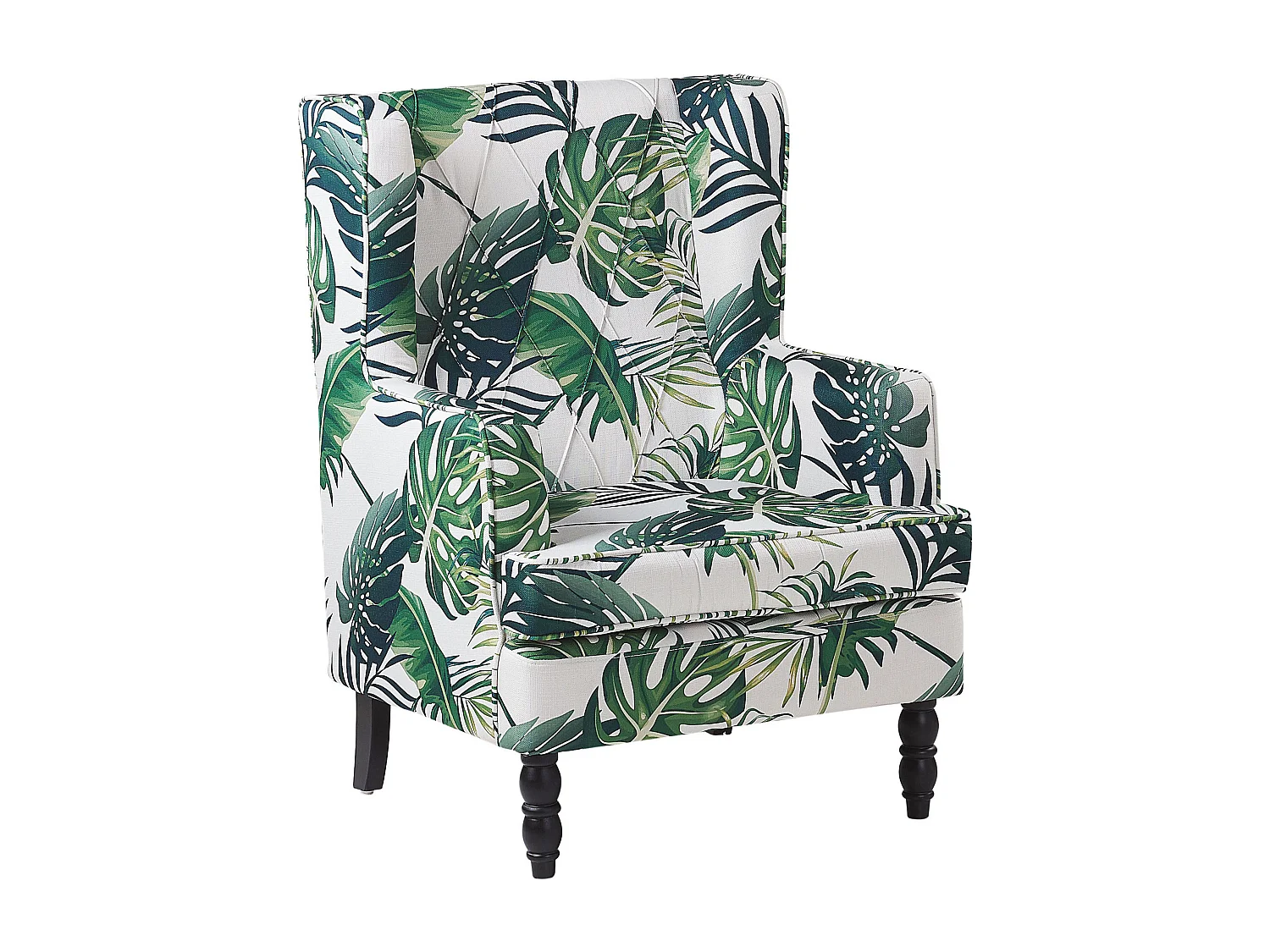 Fauteuil SANDSET met voetenbank Stof Lichtgroen