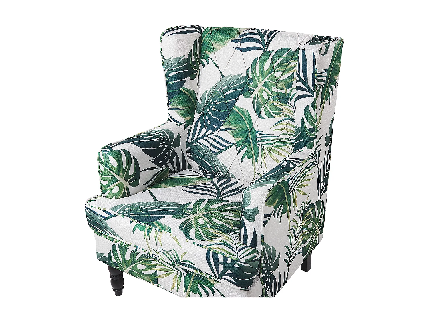 Fauteuil SANDSET met voetenbank Stof Lichtgroen