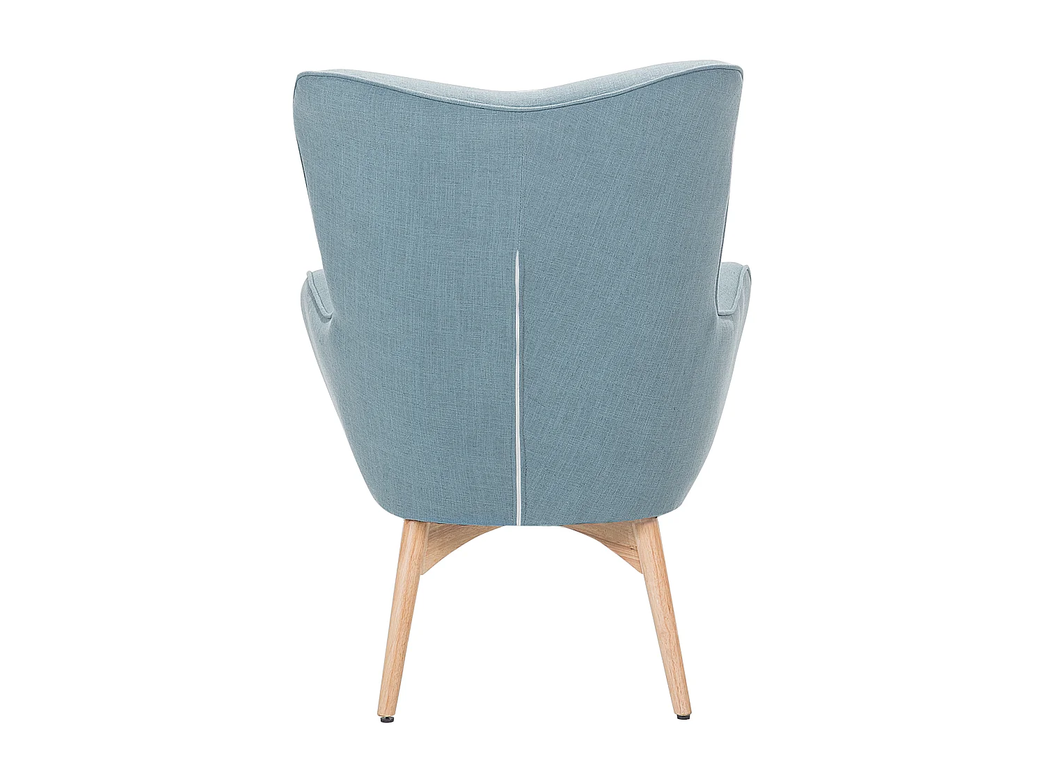 Oorfauteuil VEJLE met voetenbank Stof Lichtblauw