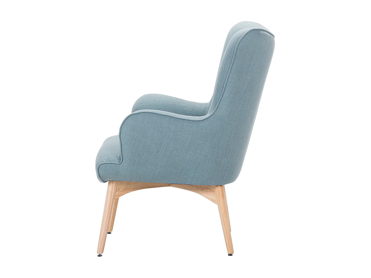Fauteuil à oreilles VEJLE Tissu Bleu clair