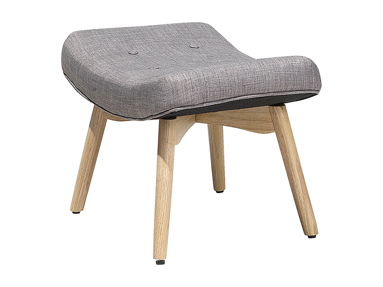 Oorfauteuil VEJLE met voetenbank Stof Lichtgrijs