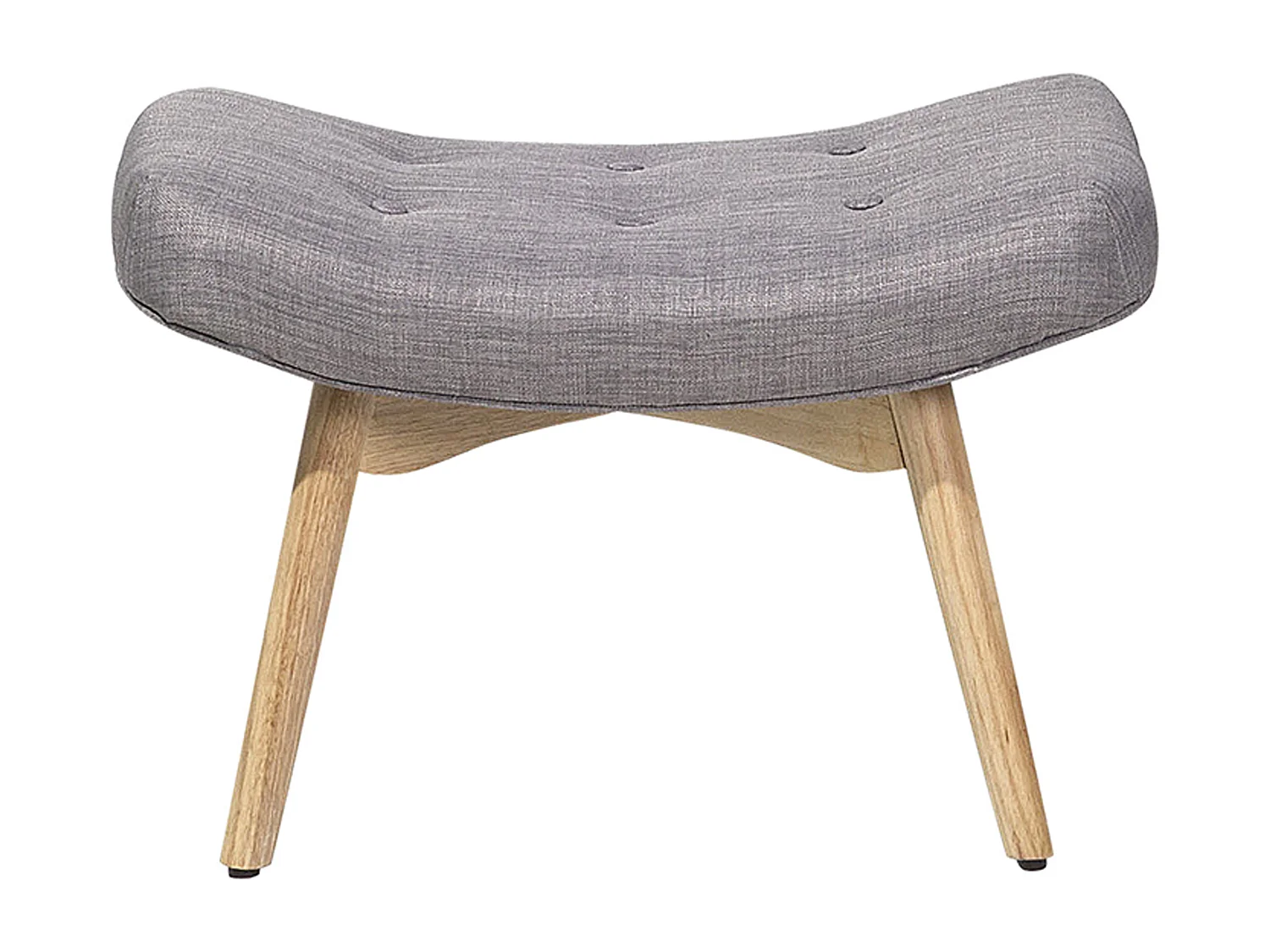 Oorfauteuil VEJLE met voetenbank Stof Lichtgrijs