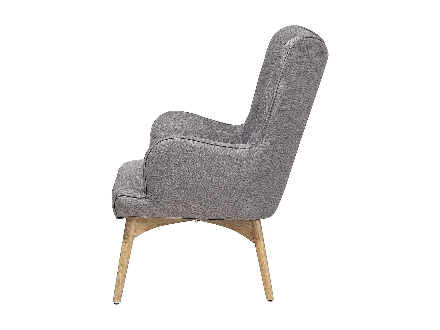 Oorfauteuil VEJLE met voetenbank Stof Lichtgrijs