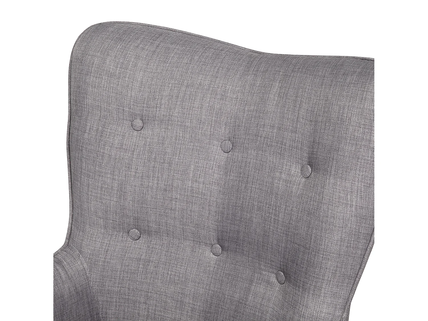 Oorfauteuil VEJLE met voetenbank Stof Lichtgrijs