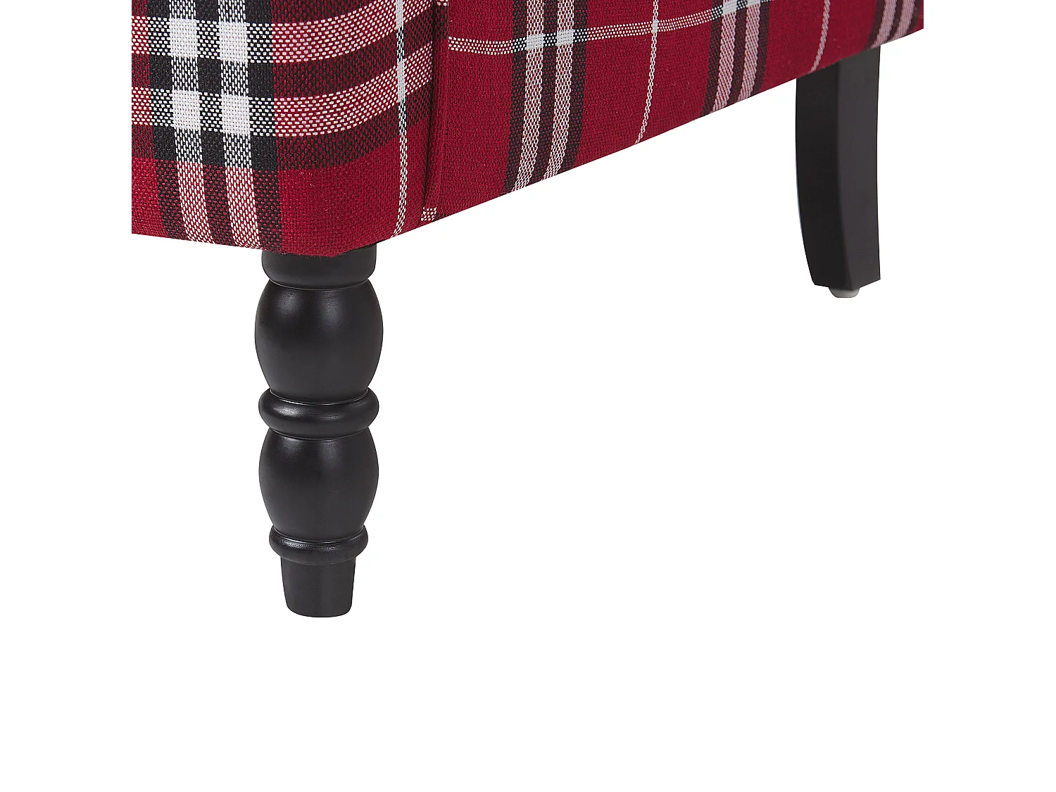 Fauteuil bergère en tissu rouge à carreaux avec repose-pieds assorti SANDSET