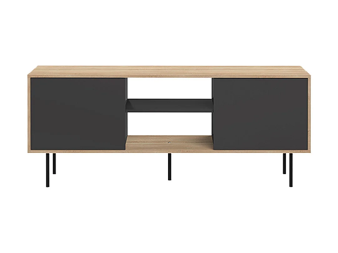 Meuble TV ALTITUDE - chêne naturel et noir - TEMAHOME