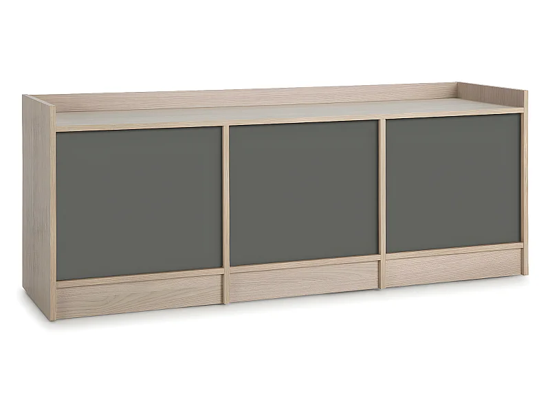 Kolumna RTV Moscú z 3 drzwiami, kolor dąb/szary, 139 cm (szerokość)