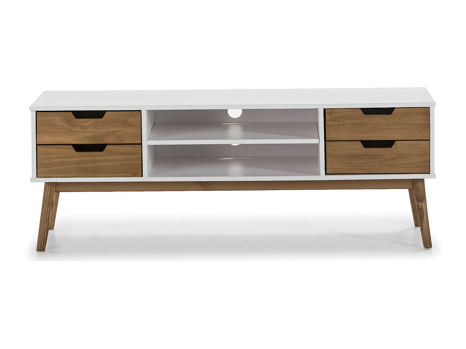 Meuble TV Java 1 Porte et 2 tiroir colour Blanc, 140 cm