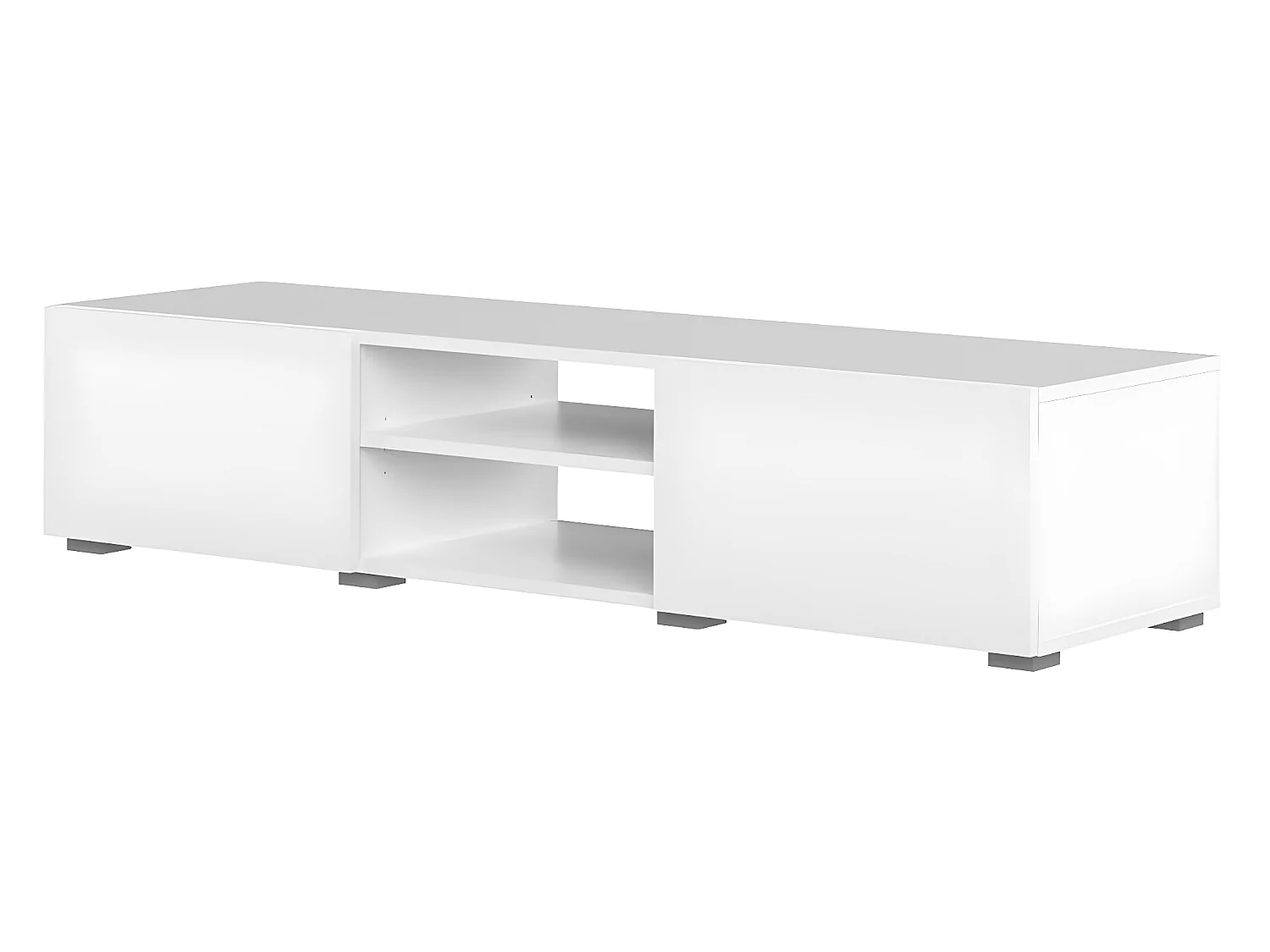 Meuble TV PODIUM 2 niches - blanc - TEMAHOME