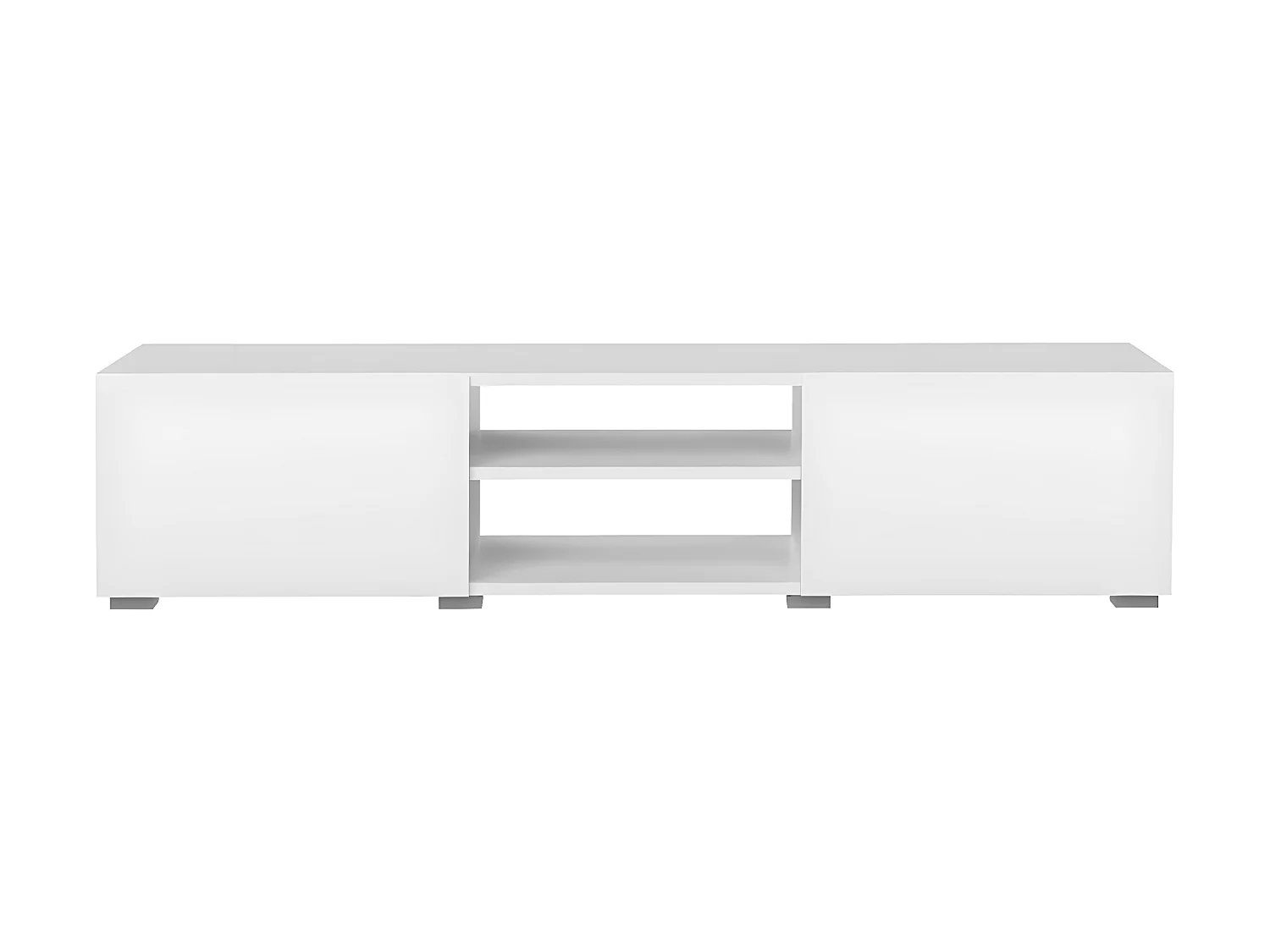 Meuble TV PODIUM 2 niches - blanc - TEMAHOME