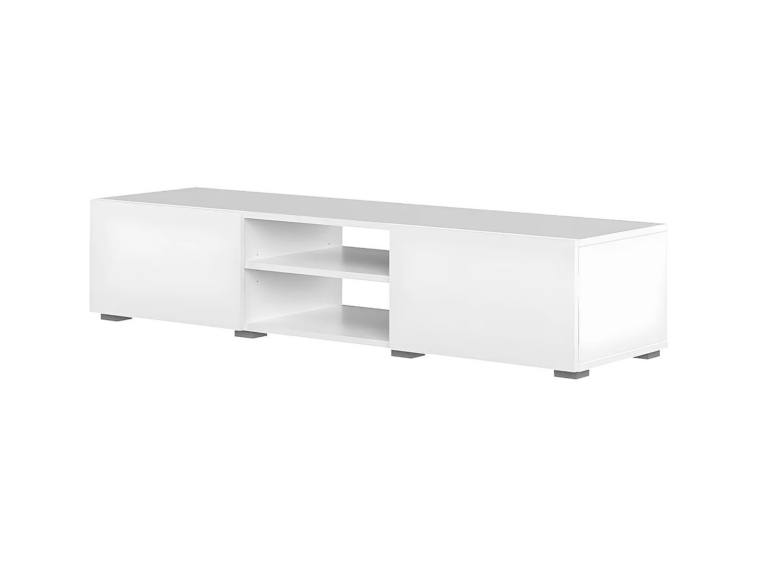 Meuble TV PODIUM 2 niches - blanc - TEMAHOME